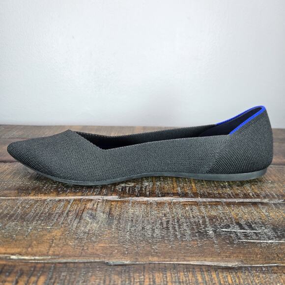 NEW Rothys The Point II Womens 8.5 Flats Slip On Ballet Shoes Black Blue - Picture 6 of 11